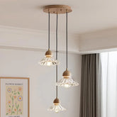 Lustre Simple En Verre Floral À Trois Lumières - Clowas.fr